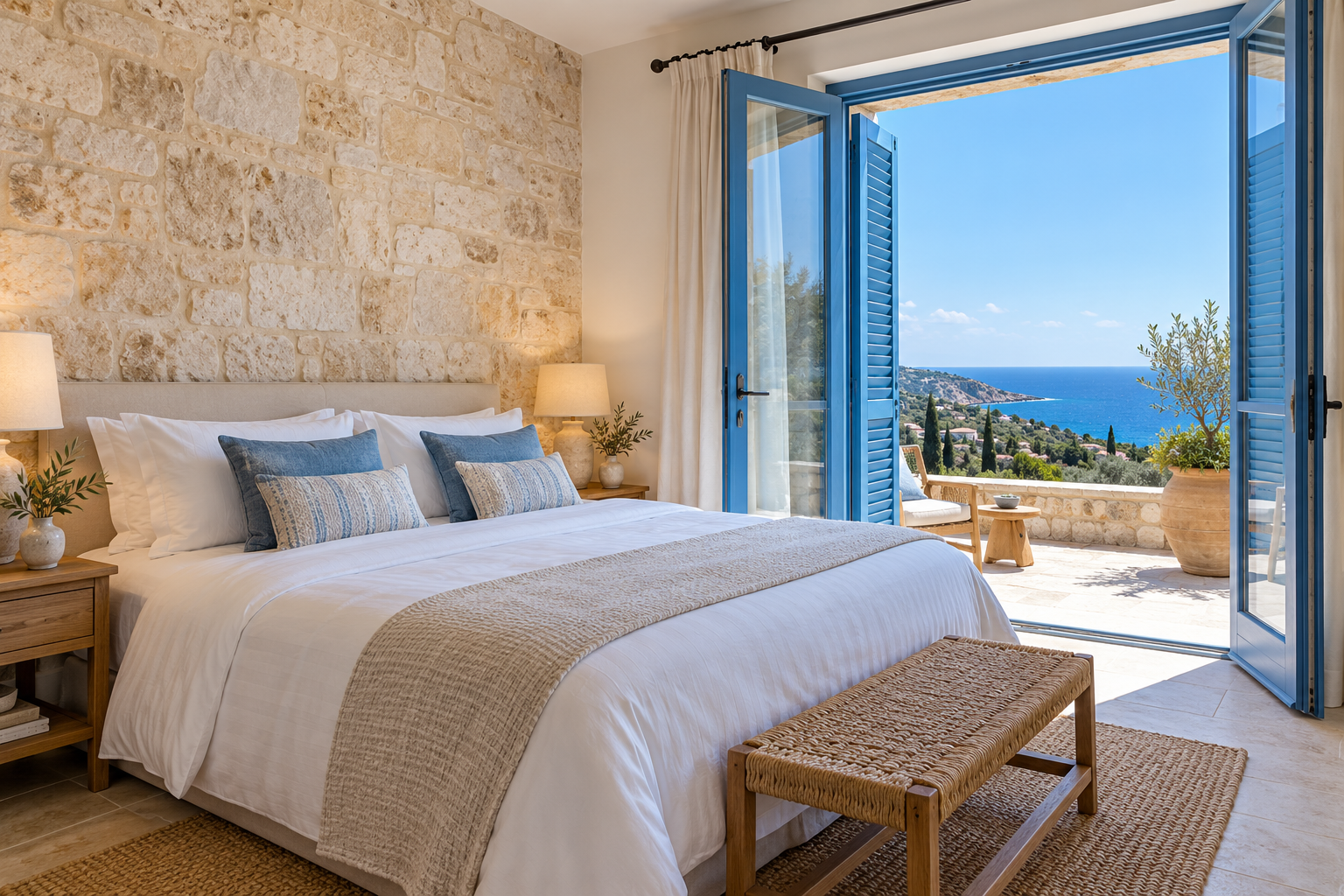 Illustrative guest-ready bedroom in a Cyprus villa